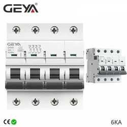 GEYA GYM9 4Pole 6KA Breaking Capacity MCB Din Rail Mini Circuit Breaker 6A-63A AC Type Factory Direct Manufacturer