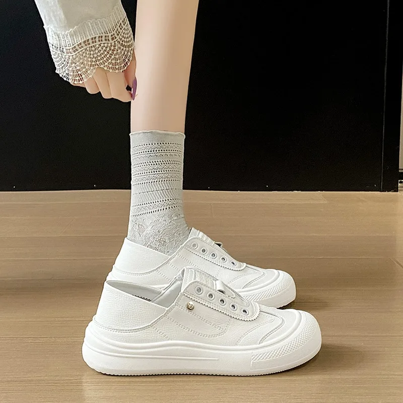 2026 Casual Sports White Sneakers - One-Piece Style - Versatile for College Commuting - Lazy Shoes  sneakers women