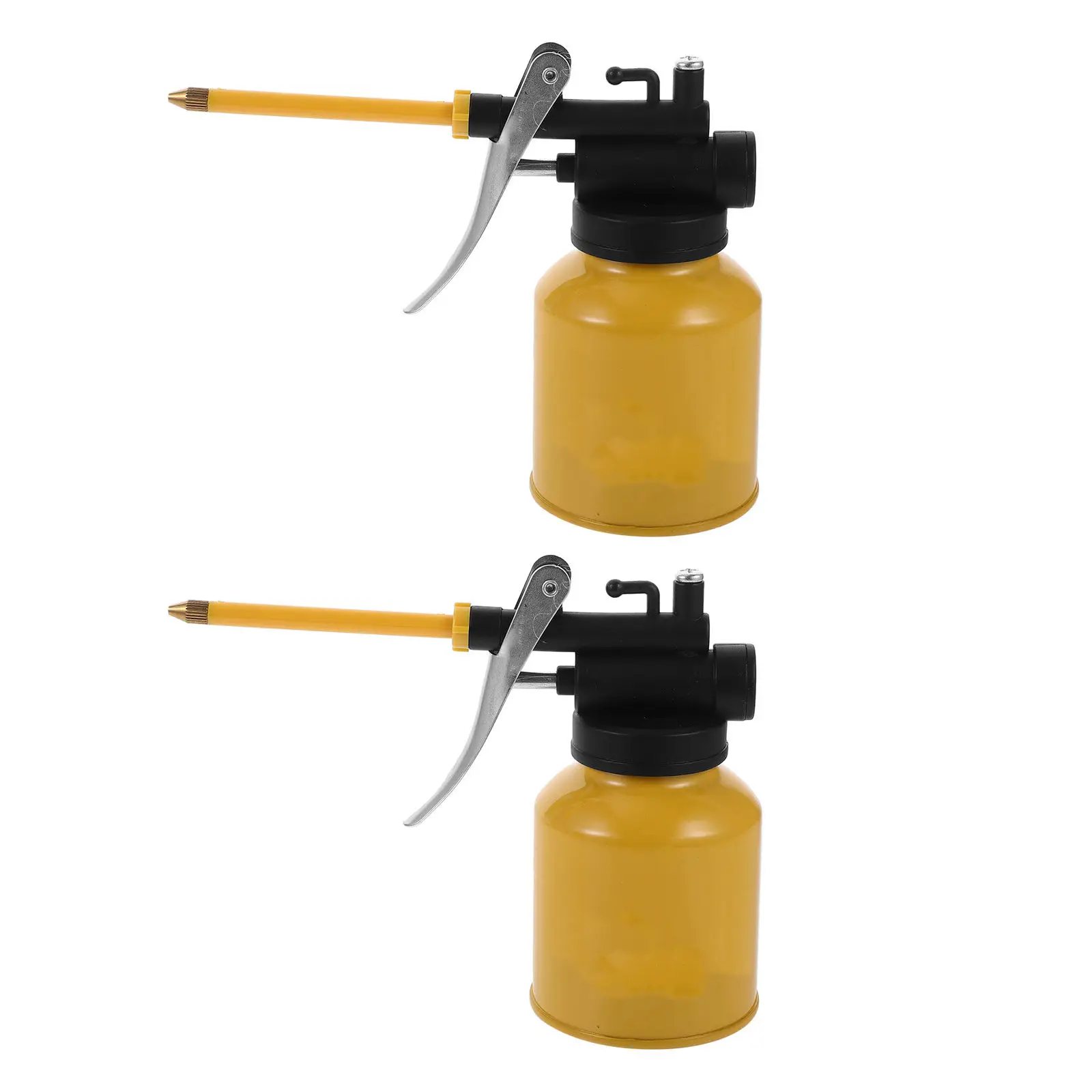 2Pcs 250Ml High Pressure Oil Can Pump Aluminum Oiler Fast Flow Rate Precision Rigid Hose for Machinery Lubrication Oil Filling