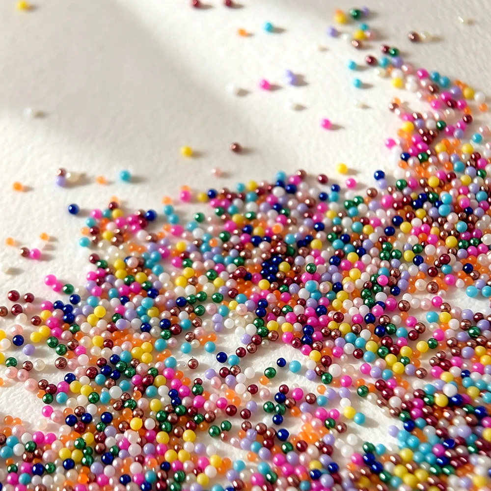 12 Gitter 3D Bunte Mini-Kaviar-Perlen Nagelcharms Winzige Macaron-Farben Runde Kugeln Nagelkunst-Dekorationen DIY Maniküre-Zubehör – Detail 7