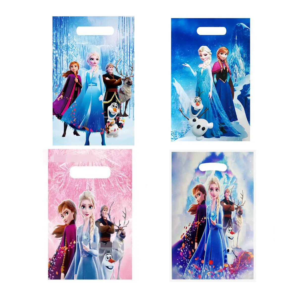 Bolsas de mano decoradas con temática de princesa de nieve de Disney, regalos de fiesta de cumpleaños de muchas niñas, regalos sorpresa, goodie, 10 piezas