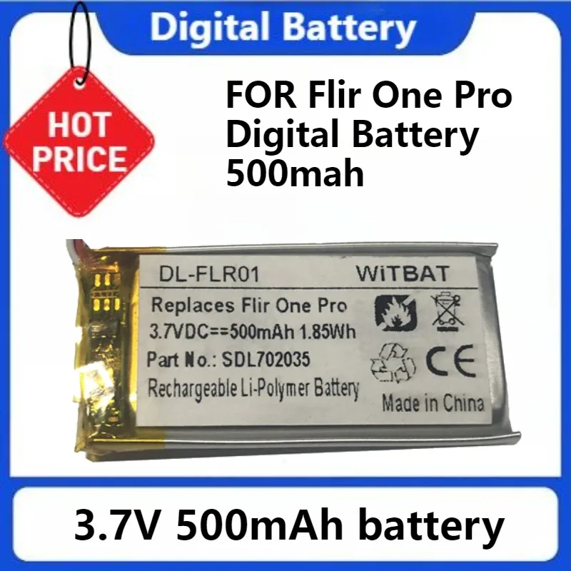 

DL-FLR01 3.7V 500mAh Thermal Camera BATTERY SDL702035 FOR Flir One Pro Digital Battery 500mah