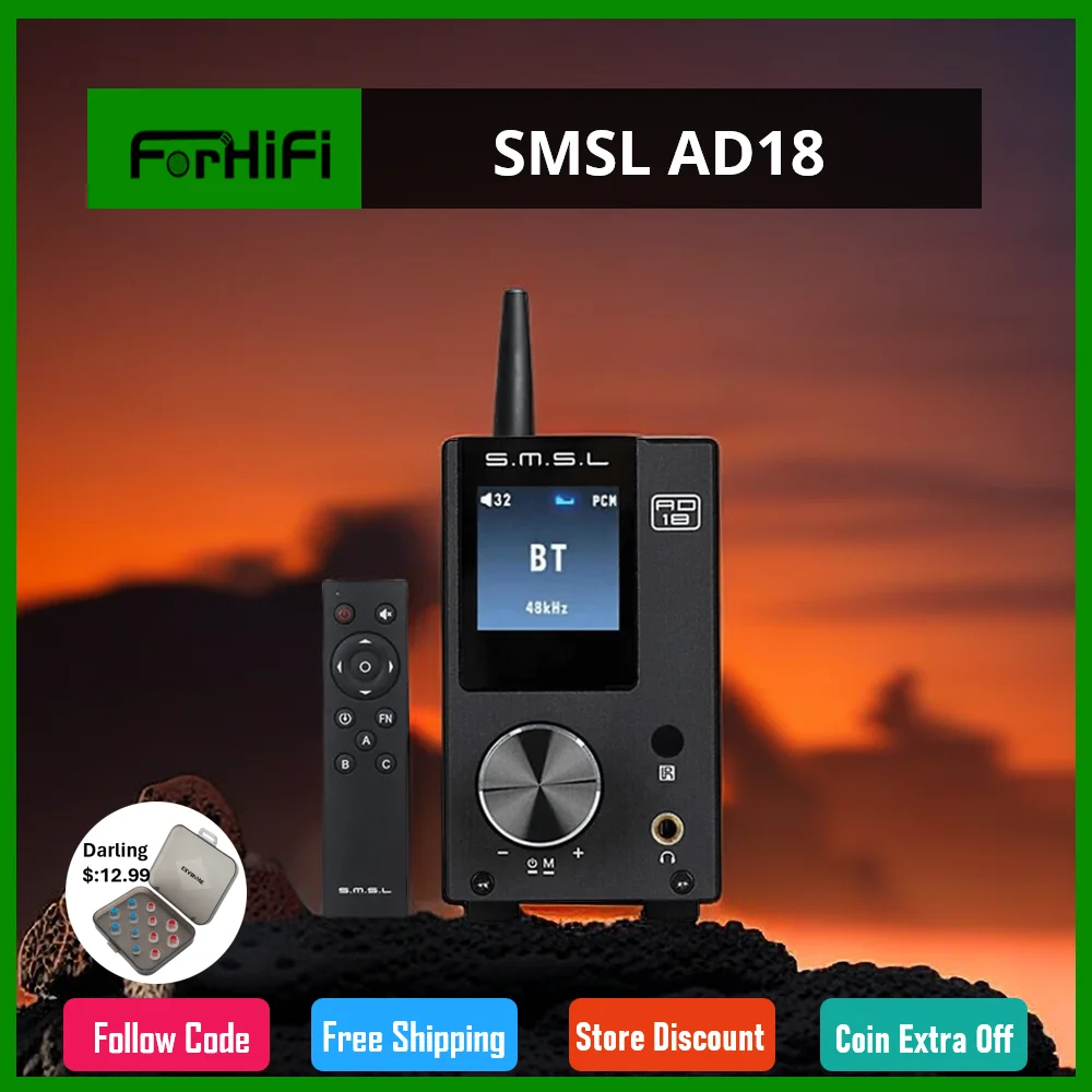 SMSL AD18 80W2 Bluetooth 4.2 HIFI USB DSP Digital Decoding Power Amplifier