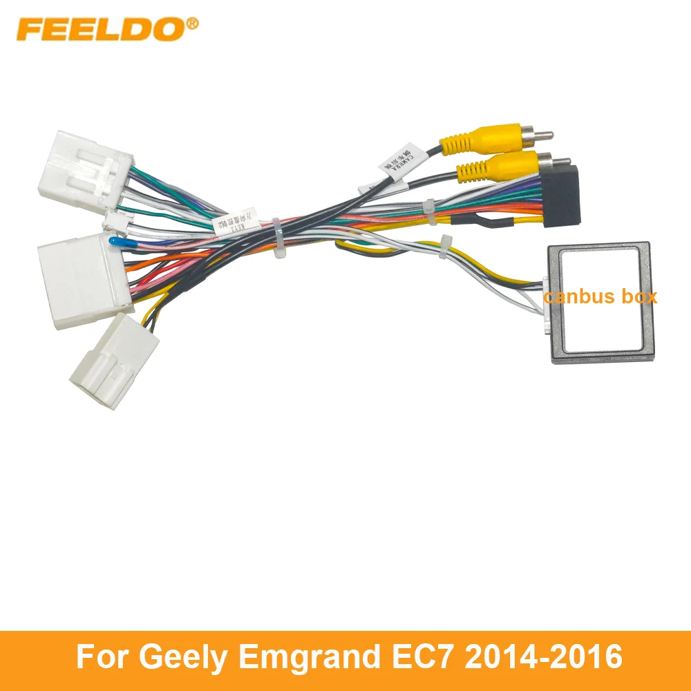 

FEELDO Car 16Pin Audio Power Wiring Harness Cable Adapter With Canbus For Geely Emgrand EC7 Stereo Aftermarket Wire Cable