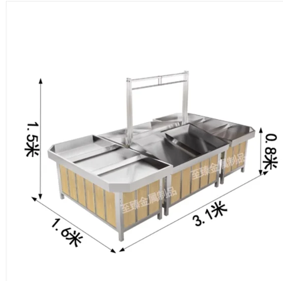 All stainless steel fruit and vegetable shelves supermarket fruit and vegetable shelves fresh shelves fruit stacking display she