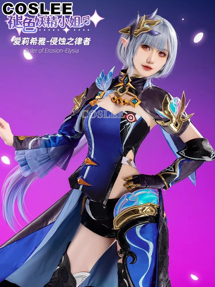 COSLEE Honkai Impact 3 Elysia Ruler Of Erosion Game Suit Gorgeous Uniform Dress Cosplay Costume Halloween Party Outfit Women New