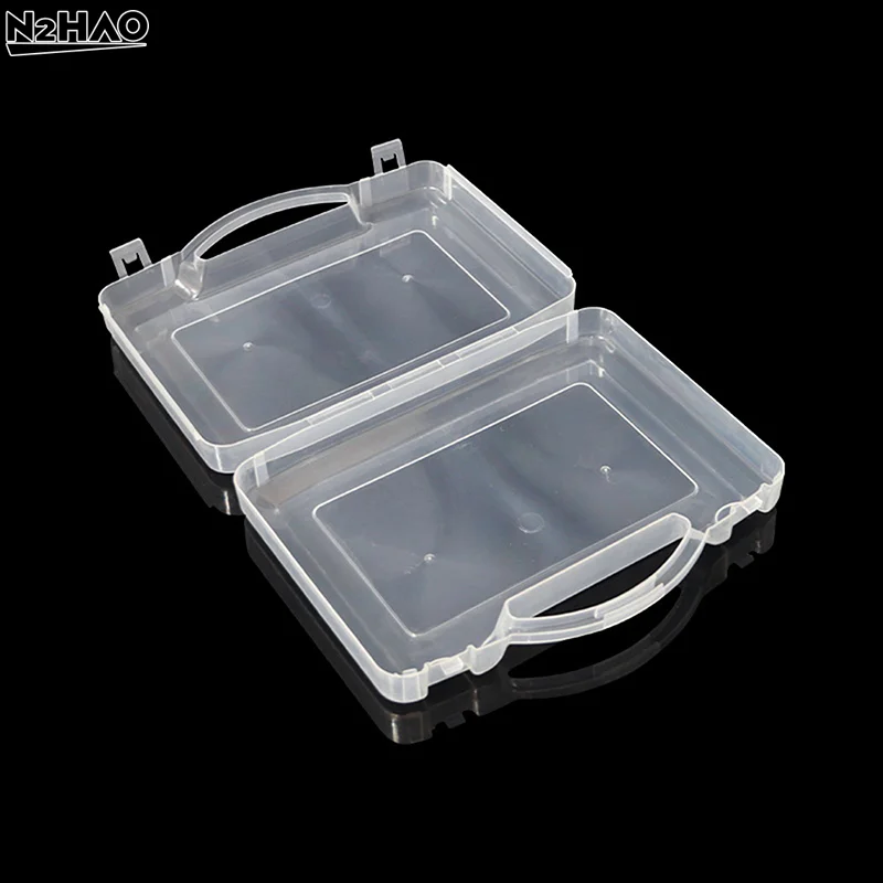1PC Plastic Transparent Handheld Storage Box Jewelry Storage Box Small Item And Miscellaneous Storage Box