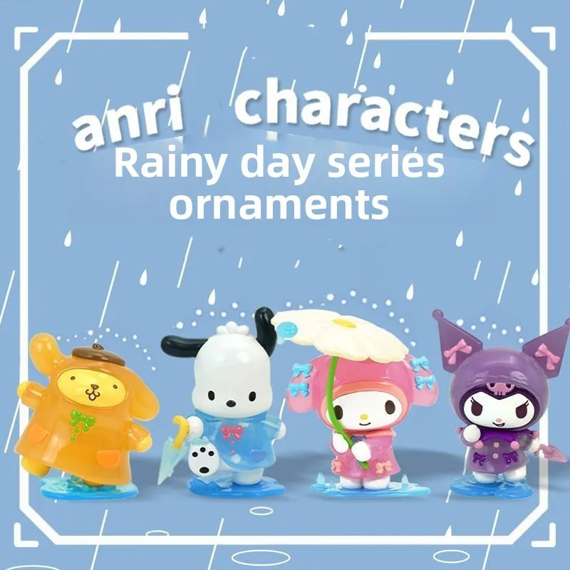 Hello Kitty Doll Ornament Cartoon Character Kuromi My Melody Kawaii Cute Creative Exquisite Desktop Doll Figure Children's Gift