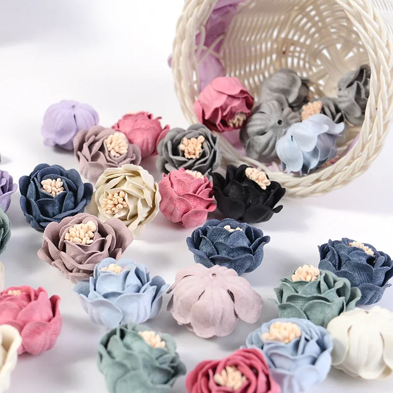 

10PCs Mini Artificial Flowers Head 2cm Silk Rose Fake Flowers Wedding Decoration DIY Gift Living Room Table Garden Decorations