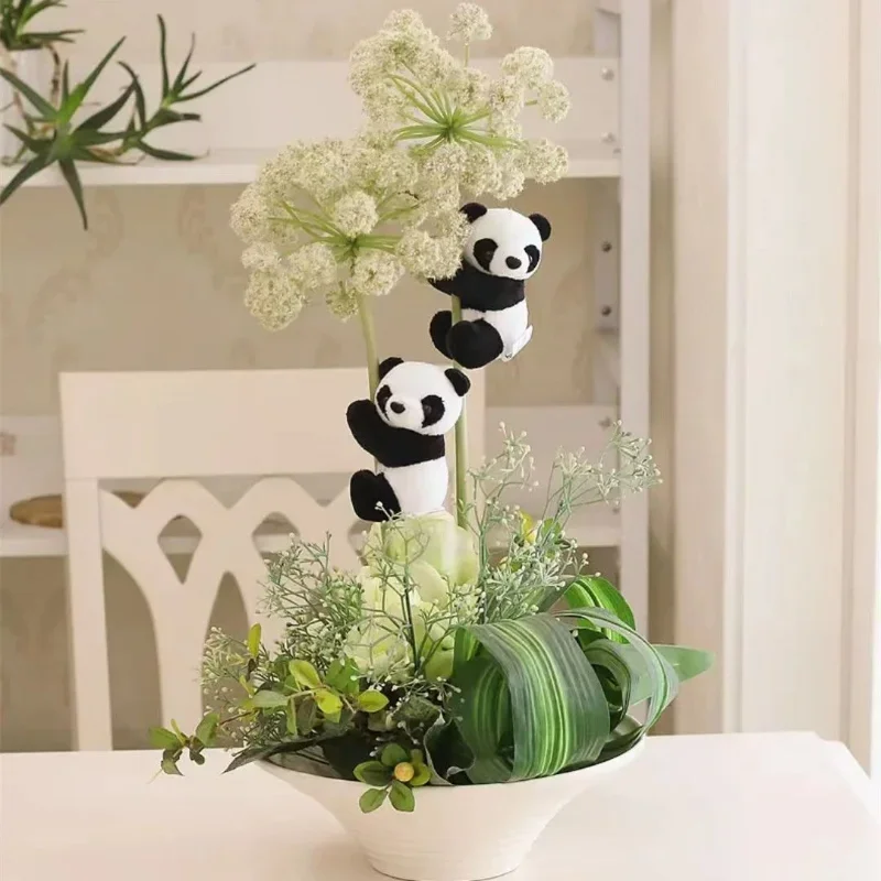 1/3/5/10PCS Mini Panda Clip Plush Toy Small Doll Doll Potted Plant Bedroom Desktop Pendant Cute Creative Gift Home Decor