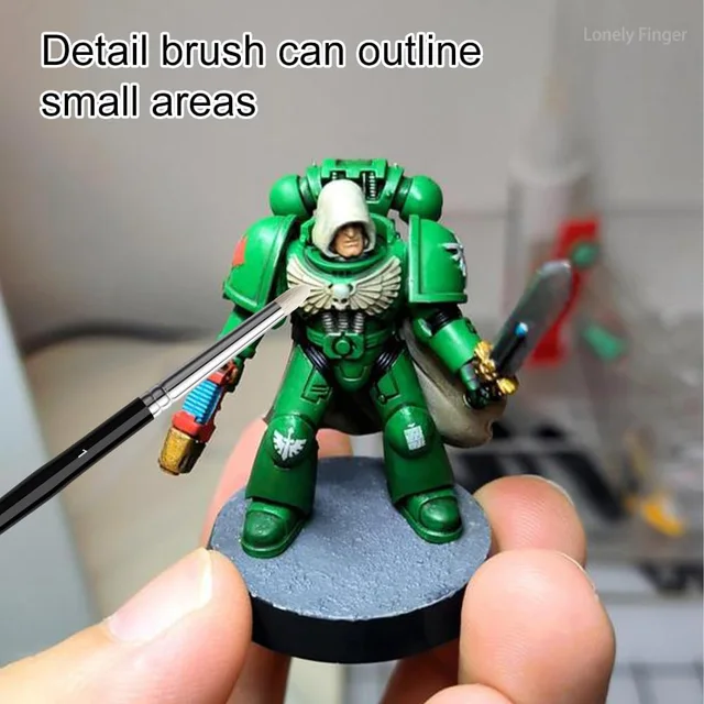 3pcs/6pcs Dry Brush Miniature Painting Drybrush , Professional Modellers Miniature Paint Brushes, Enamel Figurines Painting 6