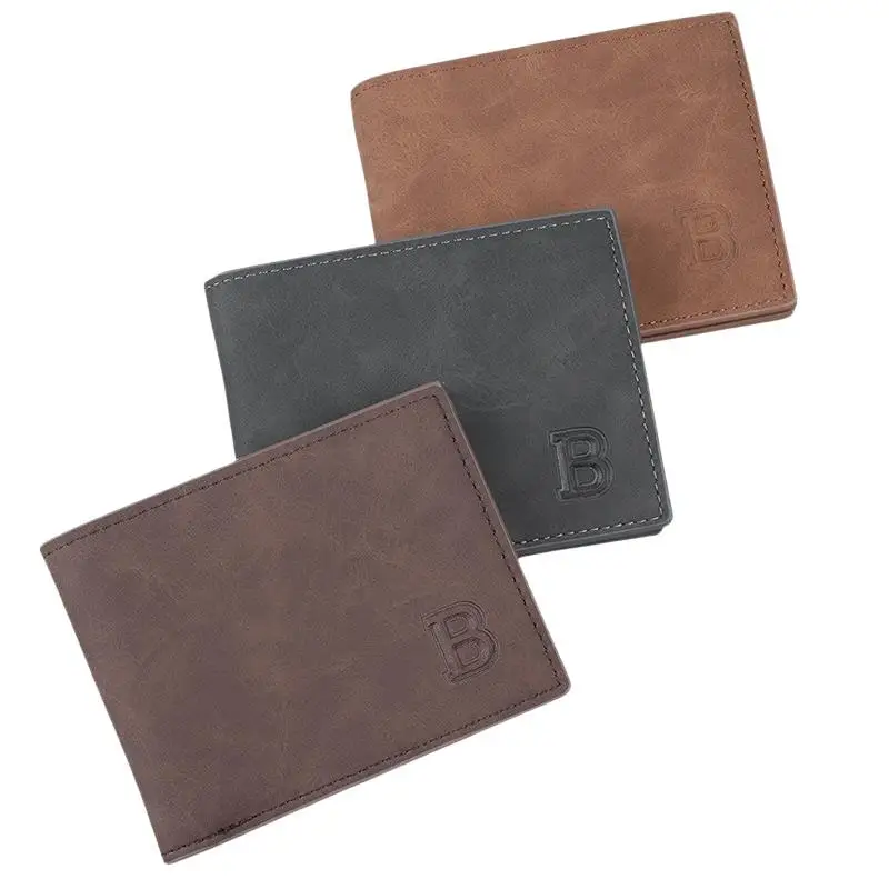 Neue Retro-Herren-Kurzgeldbörse mit mehreren Kartenfächern, Münztasche, dünne Leder-Geldbörse für Herren – Detail 5