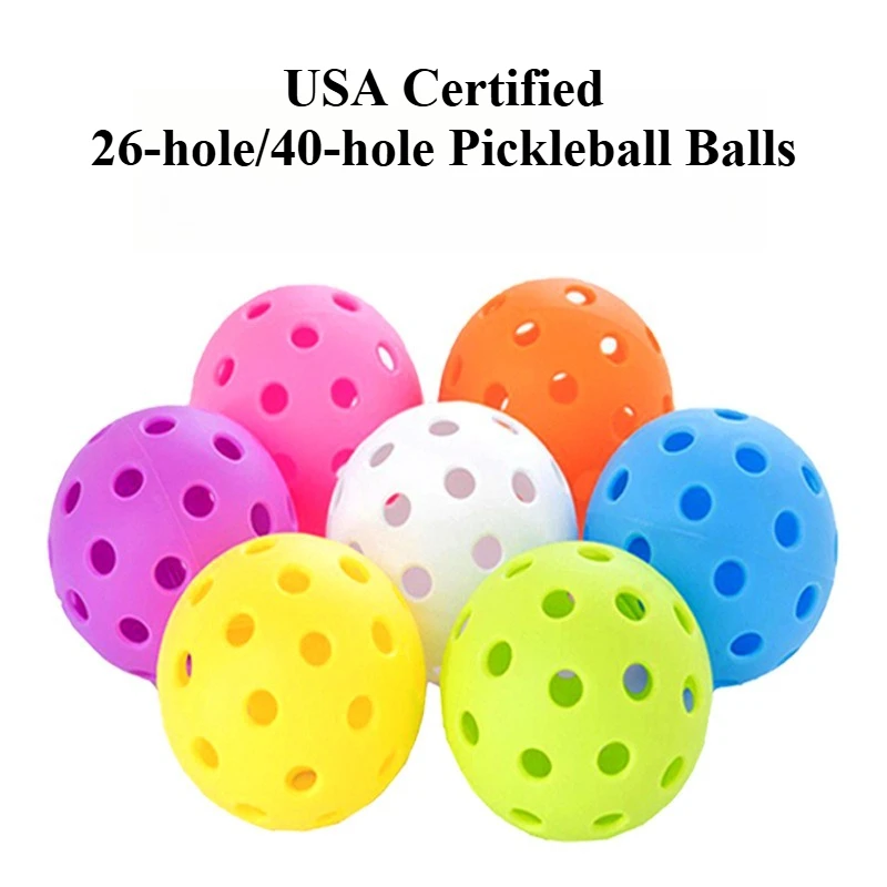 Injection Rotational Molded PE Pickleball Hard Perforated Hollow Balls 26/40 Holes Outdoor Sport Training Balls Wholesale Supply