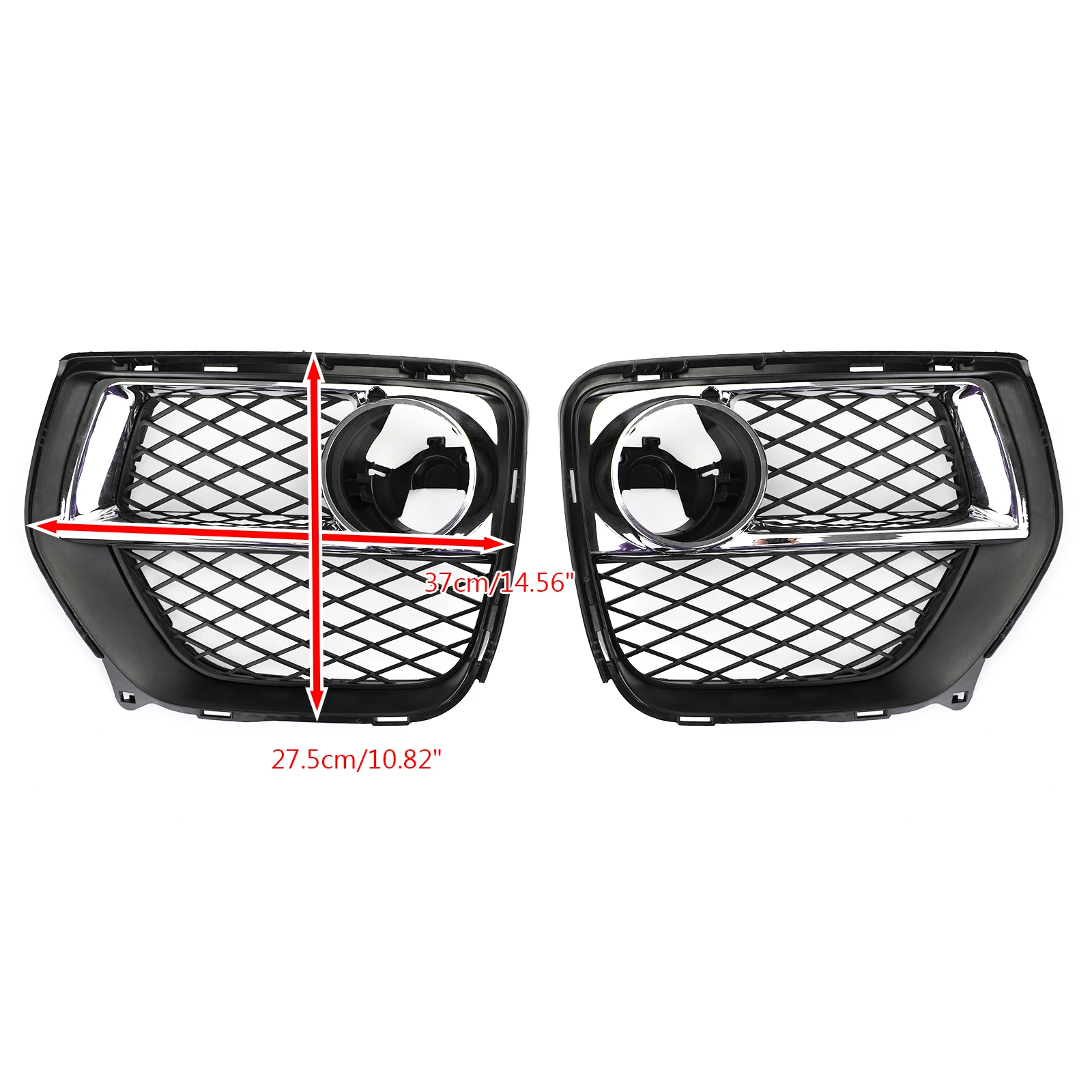 2pcs Front Bumper Closed Grid Fog Light Grille For BMW X6 E71 2012 2013 2014