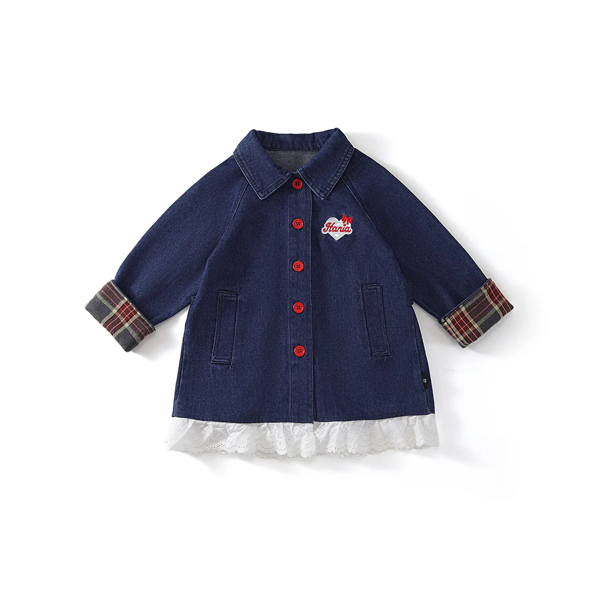 الفتيات معطف الدنيم سترة واقية الربيع والخريف 2025 جديد أنيق للأطفال الخريف نمط المرأة الكنز معطف غير رسمي متعدد الاستخدامات #5