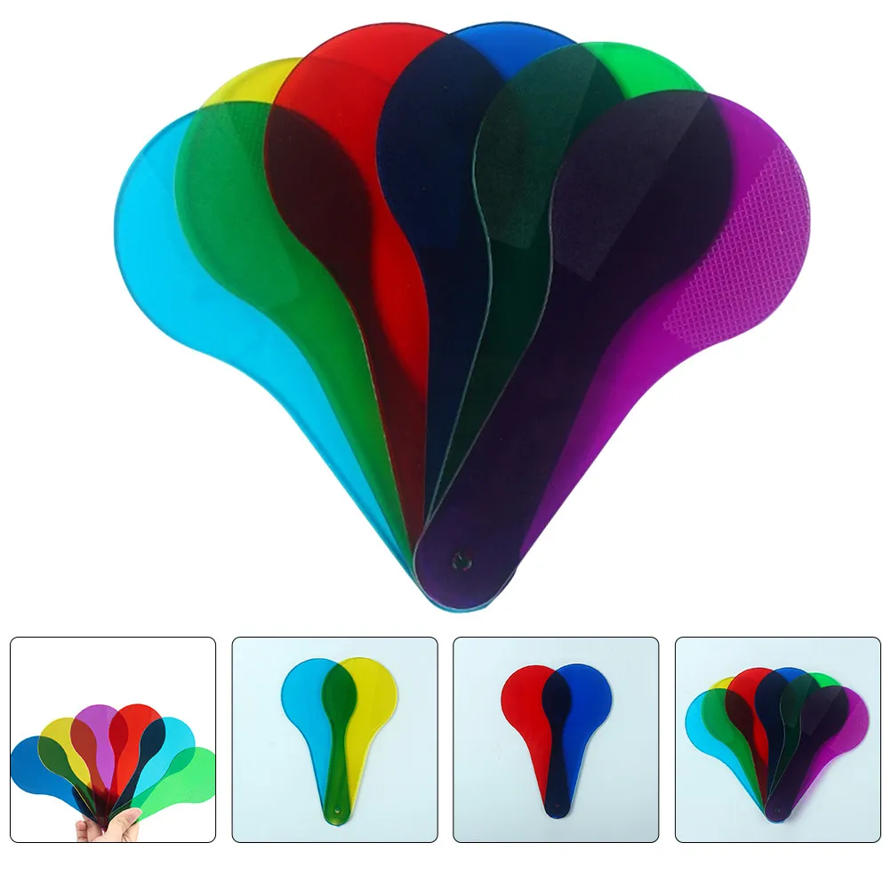 

Набор из 12 полупрозрачных цветных фильтров-лопаток из высококачественного АБС-пластика с круглой ручкой для научно-познавательных занятий в классе