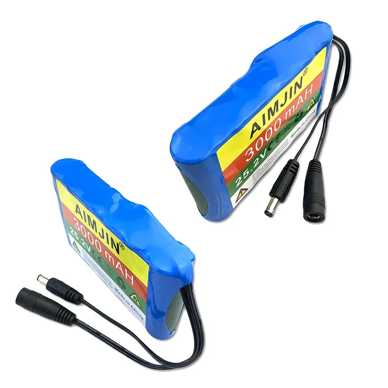 Batterie au lithium 6S1P, adaptée aux lumières de pêche, camping, capot lumineux, batteries, 25.2V, 3000mAh, 18650 V, 25.2 mAh, 3000