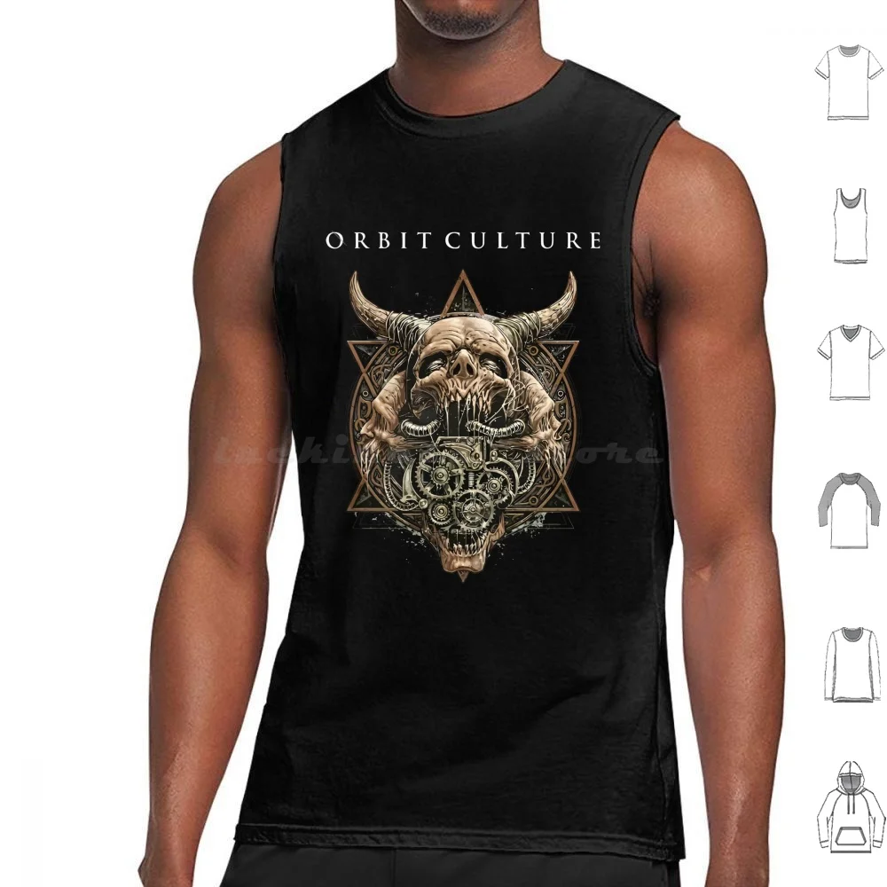 Orbit Culture Heavy Death Metal Music Band Tank Tops Vest Sleeveless Orbit Culture Nija Music Band Tattoo Shamans Goat Skull