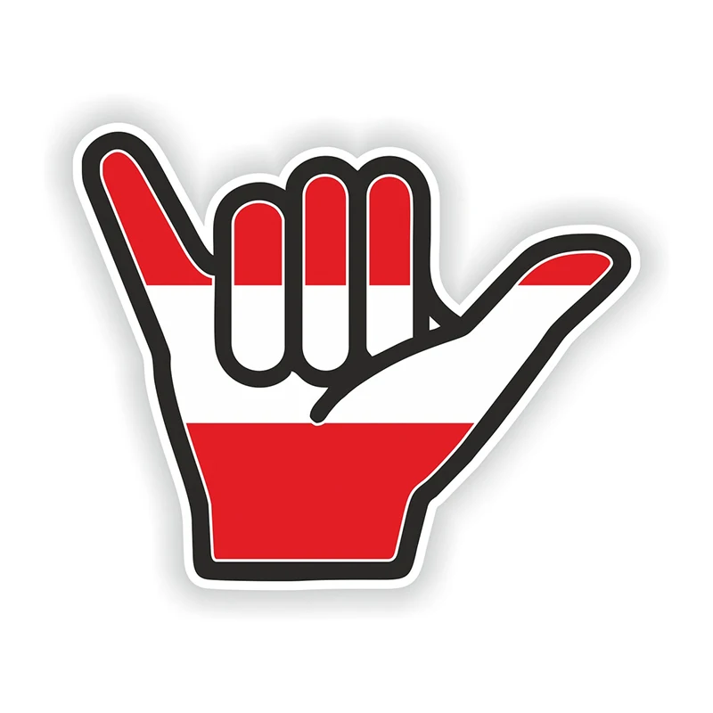 15x12cm Austria Shaka Hand Sticker Hang Loose for Laptop Book Fridge Guitar Motorcycle Helmet ToolBox Door PC Boat