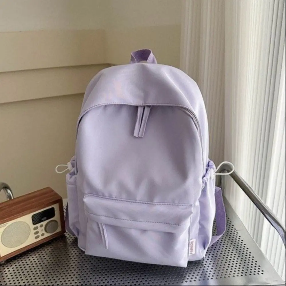 Ransel Warna Polos Paket Kecil Kreatif Tas Bahu Pelajar Gaya Korea Warna Polos Tas Tangan Ransel Kasual Wanita