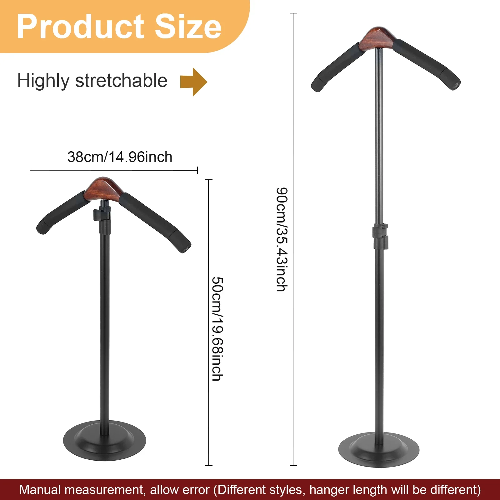 Height Adjustable T Shirt Display Stand Flexible Shoulder Stand Shirt Rack Metal Clothing Display Portable Garment Coat Holder