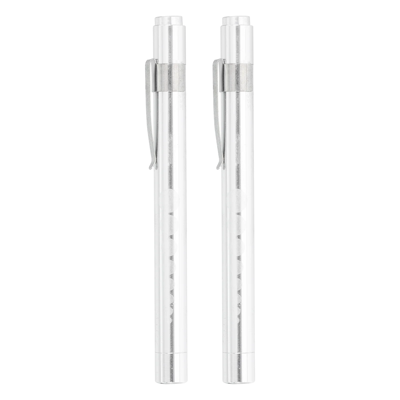 

2 Pcs Pocket Flashlight Pupil Lights Medical Inspection Pen Lamps Gauge Aluminum Alloy Nurse