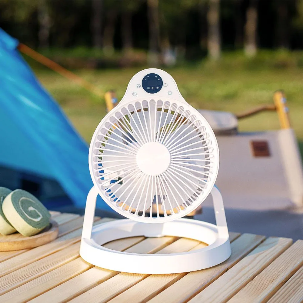 Multifunctional Outdoor Camping Lighting Fan Portable USB Charging Tent Hanging LED Camping Fan Desktop Fans 3 Gears Adjustable