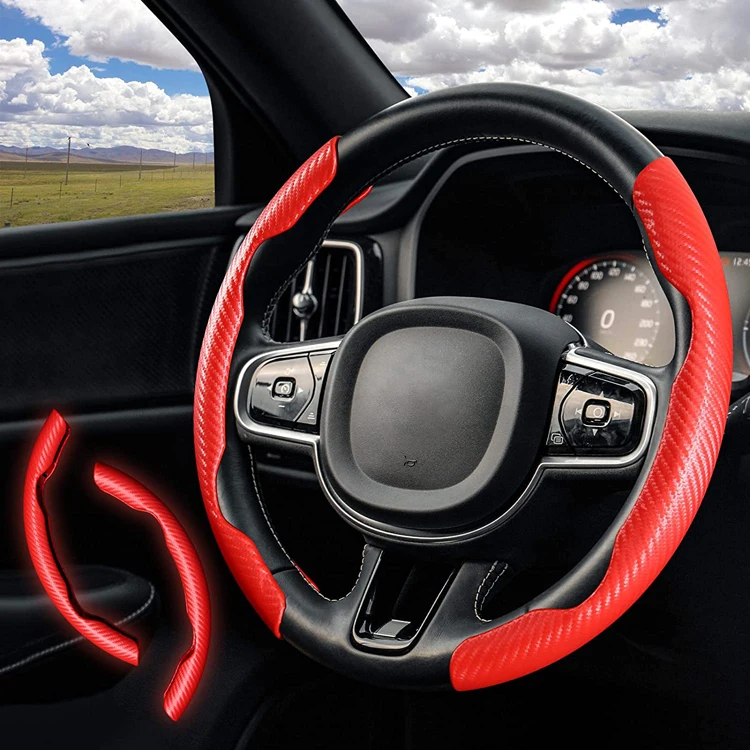 

Wholesale Four Season Universal Non Slip Carbon Fiber Car Steering Wheel Cover with Simple Installation Design