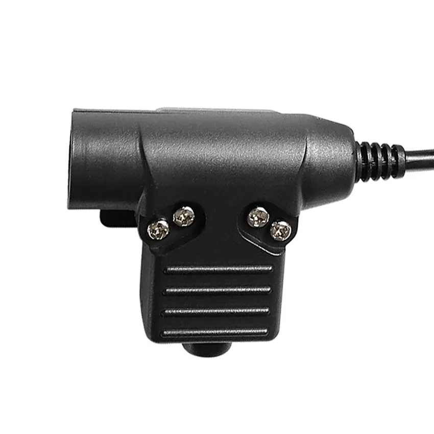 Adaptor Headphone 2 pin U94 PTT steker tengah cocok untuk bicara tentang berburu Aksesori headphone pengurang kebisingan