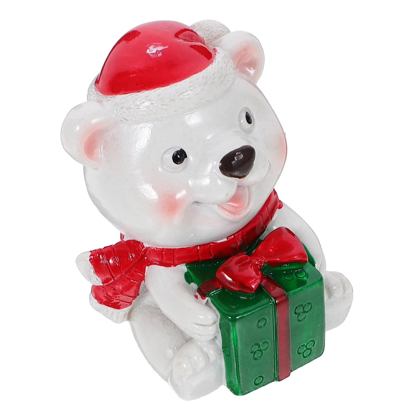 

Christmas Resin Bear Sculpture Miniature Durable Xmas Figure Decor Indoor Outdoor Landscape Decoration Ornament