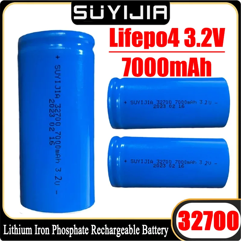 3.2V 7000mAh 32700 Lifepo4 Golf Cart Battery Lithium Iron Phosphate Rechargeable Lithiumsolar Panel Widely Used in Power Tools