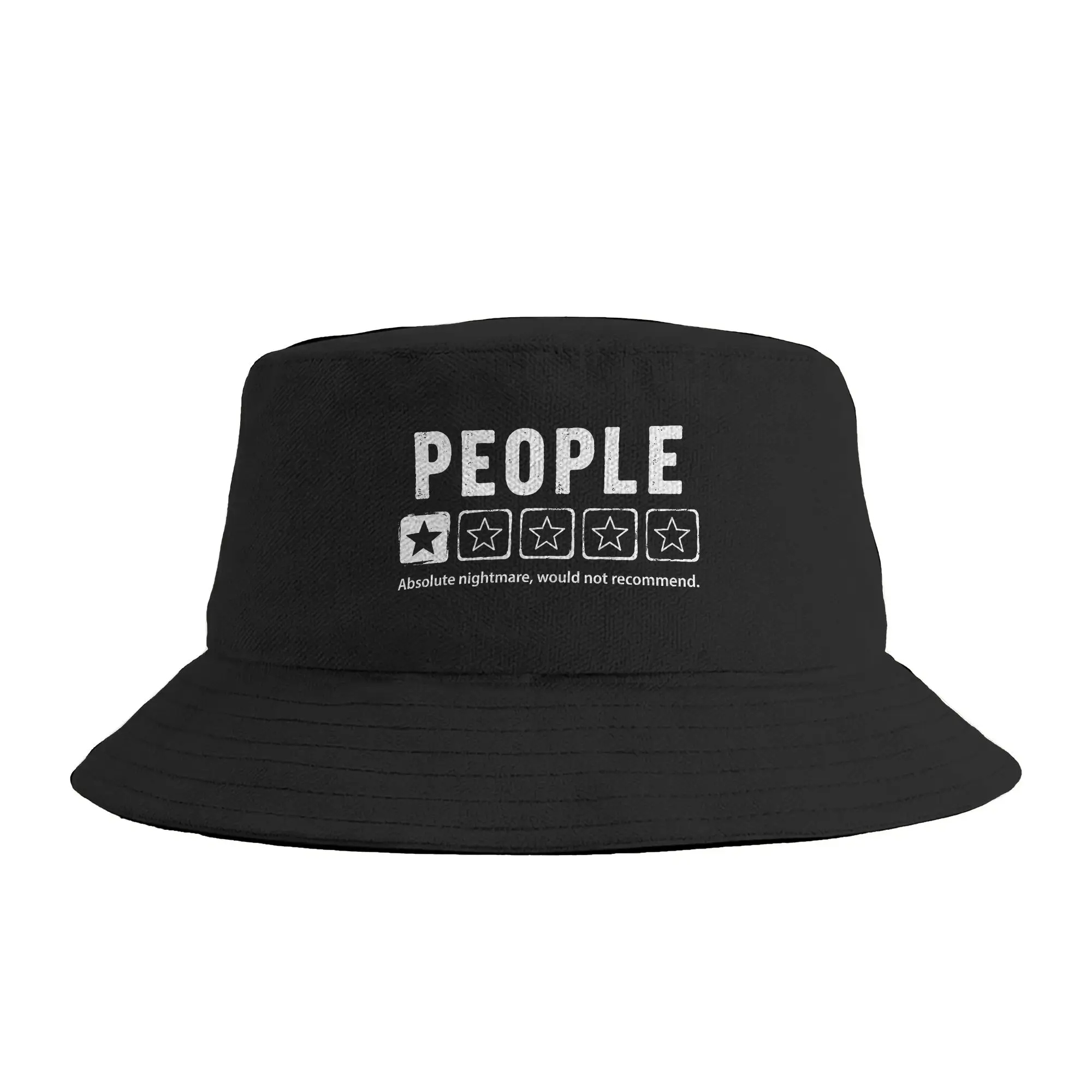 People One Star Review Total Nightmare Would Not Recommend Bucket Hat  Streetwear Fisherman Caps Travel Visor Hats Graphic Cap