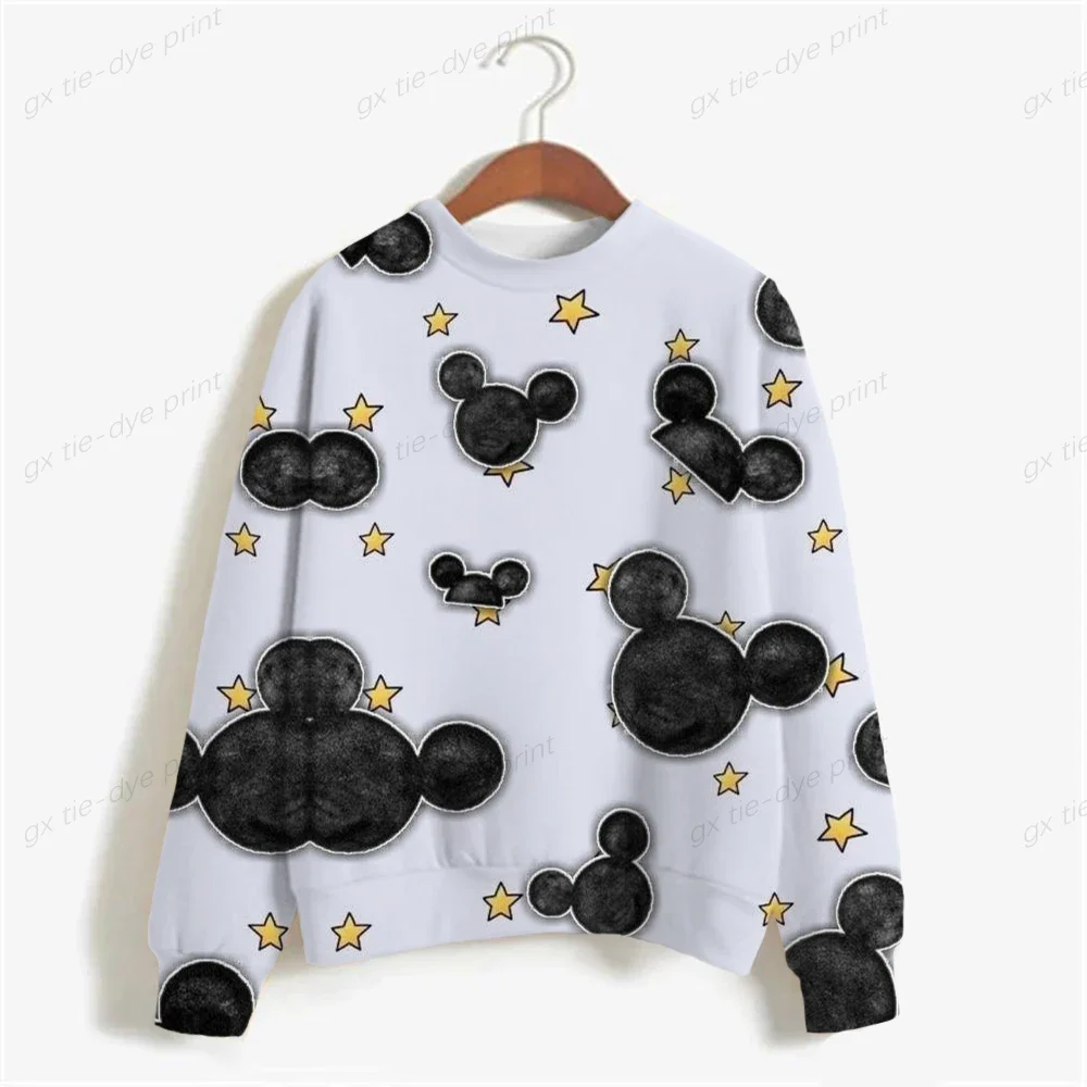 2024 Fall Ladies Hoodie Disney Minnie Mouse Print Women Loose Cartoon Ladies Harajuku Sweatshirt Ladies Korean Top