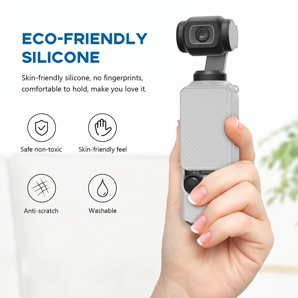 Silicone Case Protective Cover Anti-Scratch Protective Housing Shell Waterproof for DJI Osmo Pocket 3 Gimbal Lens Cap