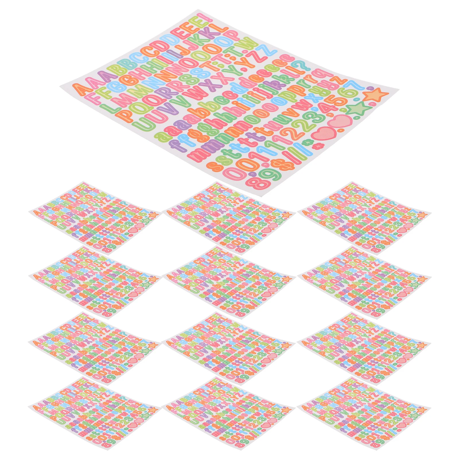 50Pcs Creative Alphabet Stickers Self-Adhesive English Letter Decals for Scrapbooking Journals Diaries Craft Lettering