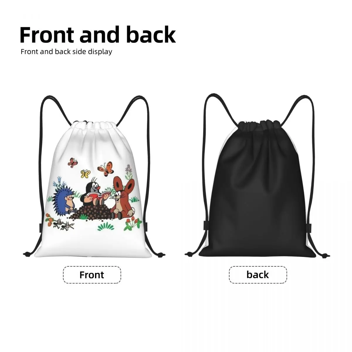 Custom Mole Krtek Cartoon Comic Drawstring Bag for Training Yoga Backpacks Women Men Cute Little Maulwurf Sports Gym Sackpack