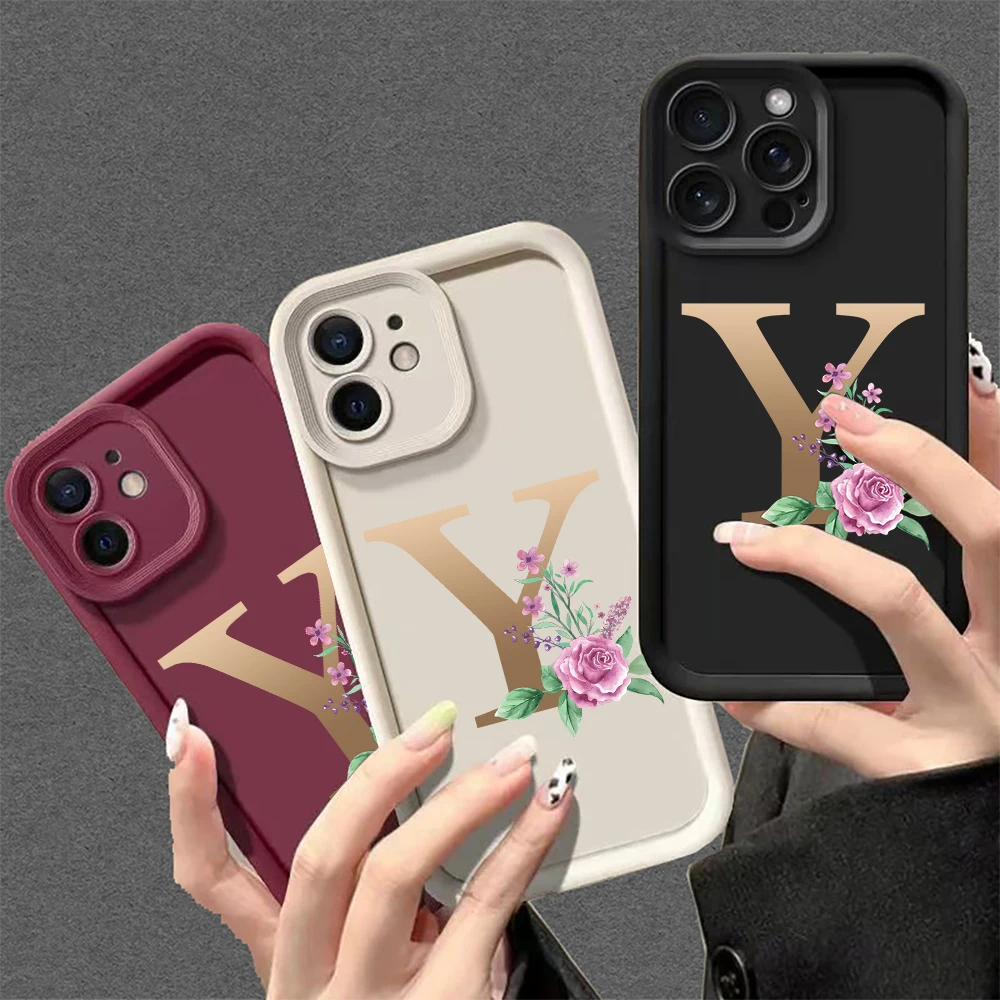 

Artistic Alphabet Y Pattern Phone Case for iPhone 16 Pro Max 16PRO 16PLUS 16 11 14 Pro 13 12 15 Pro Max Soft Case