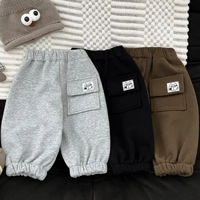 

Infant Girl Plus Velvet Thick Warm Pants Cotton Toddler Sweatpants 2025 Winter New Baby Fleece Trousers Boys Casual Pants