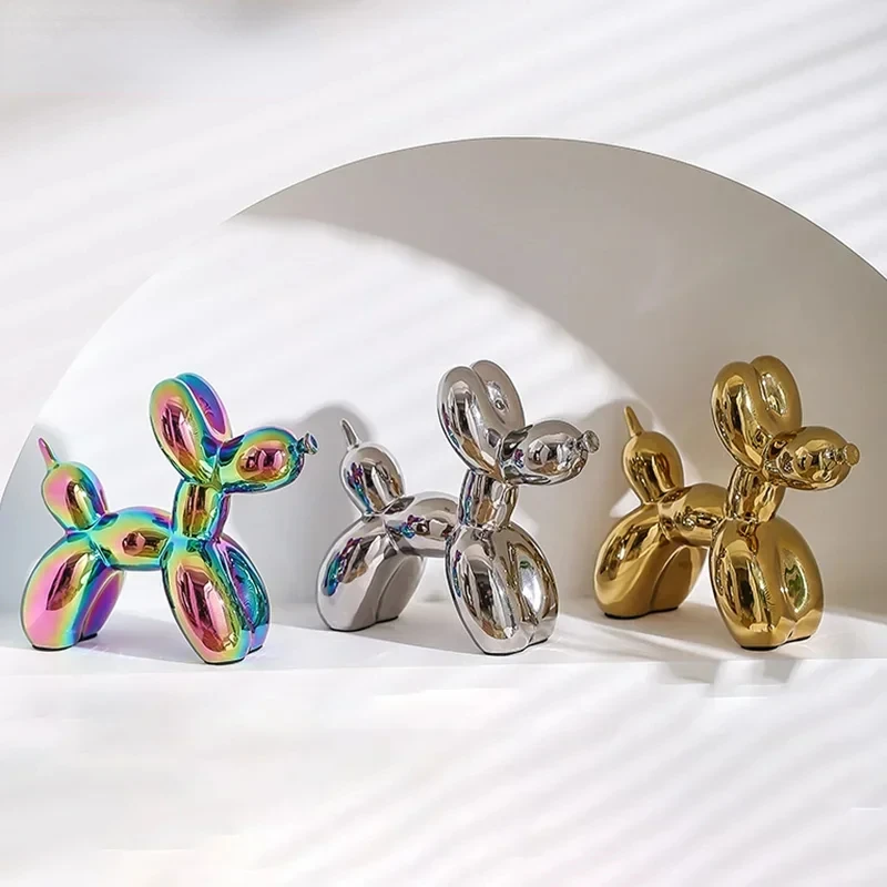 11 см/4,3 дюйма креативный воздушный шар собака абстрактный керамический орнамент скульптура фигурка статуя украшение для дома и офиса подарок