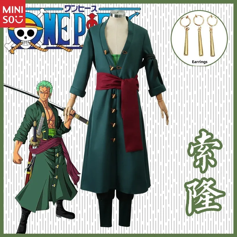 

Miniso One Piece Zoro Cosplay Costume, Wano Country Kids Outfit Post Timeskip