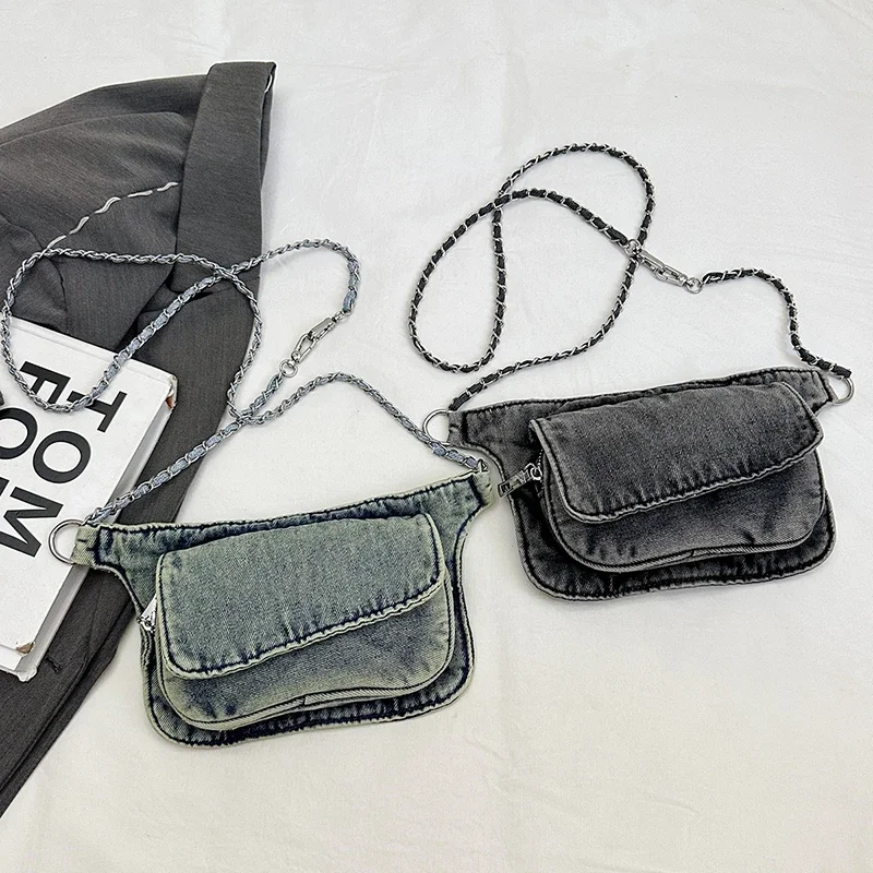 

Casual Canvas Belt Bags for Women Fashion Fanny Pack Female Banana Waist Bag Hip Purse Designer Saddle Crossbody Chest Bag