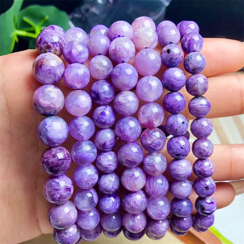 Natural Amethyst Bracelet Round Bead Crystal Healing Fengshui Stone Women Men Jewelry Gift 1pcs  7/8/10MM