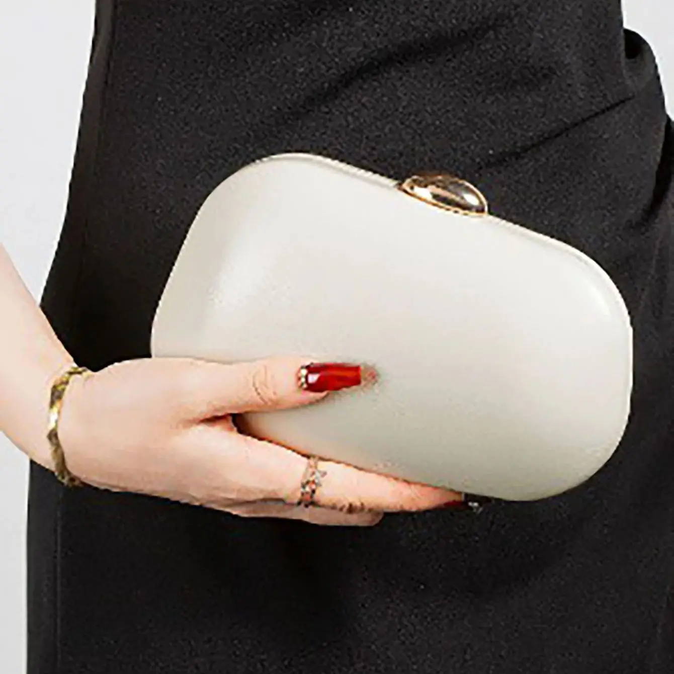 

New Fashion PU Bright Shiny Irregular Evening Bag Luxury Brands Chian Clutch Bag Women's Exquisite Banquet Party Dinner Handbags