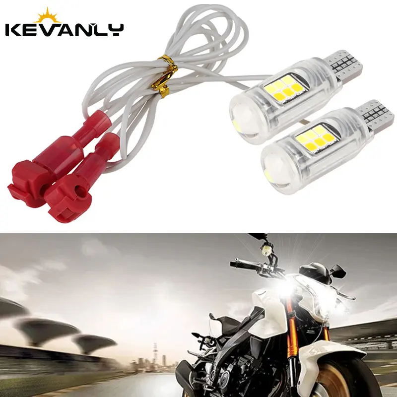 2pcs T15 Led Motorcycle Turn Signal Light Dual Contact Lights Width Lamp LED Parking Bulb Lighting 16SMD Motorbike Accessories