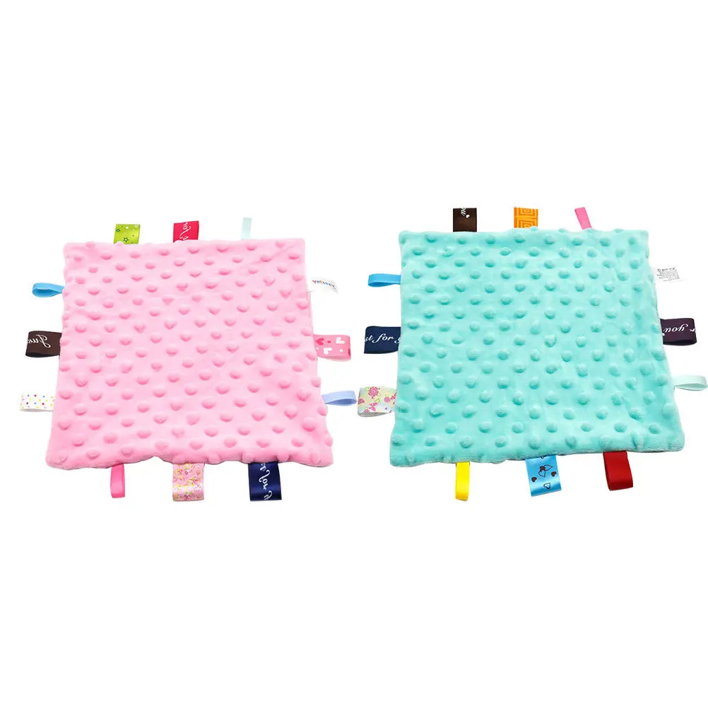 قطعتان من منديل مهدئ للأطفال بألوان زاهية، منشفة ناعمة سهلة الغسل، خفيفة الوزن وقابلة لإعادة الاستخدام، منشفة استرضاء للرضع #1