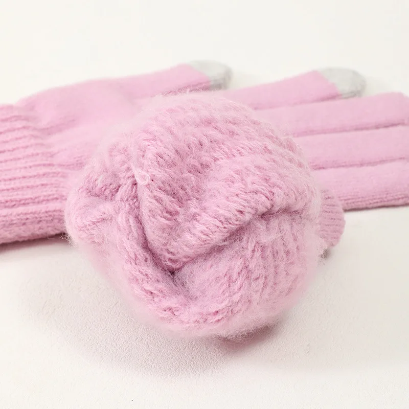 New Autumn and Winter Knitted Gloves Large-sized Men's Cold-proof and Warm Gloves and Large-sized Women's Touch-screen Gloves