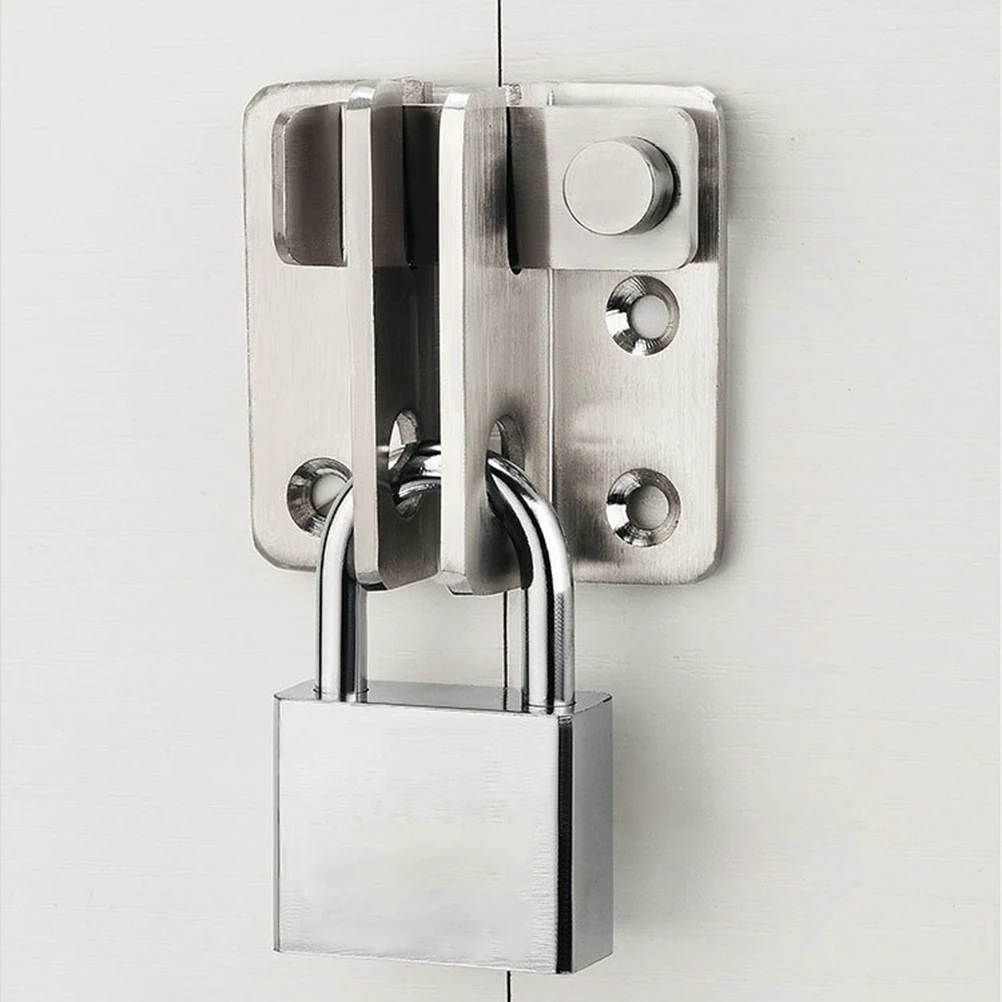 

2pcs Anti Theft Door Lock Stainless Steel Barn Latches for Left Right Gates Home Security Hardware Silver Color
