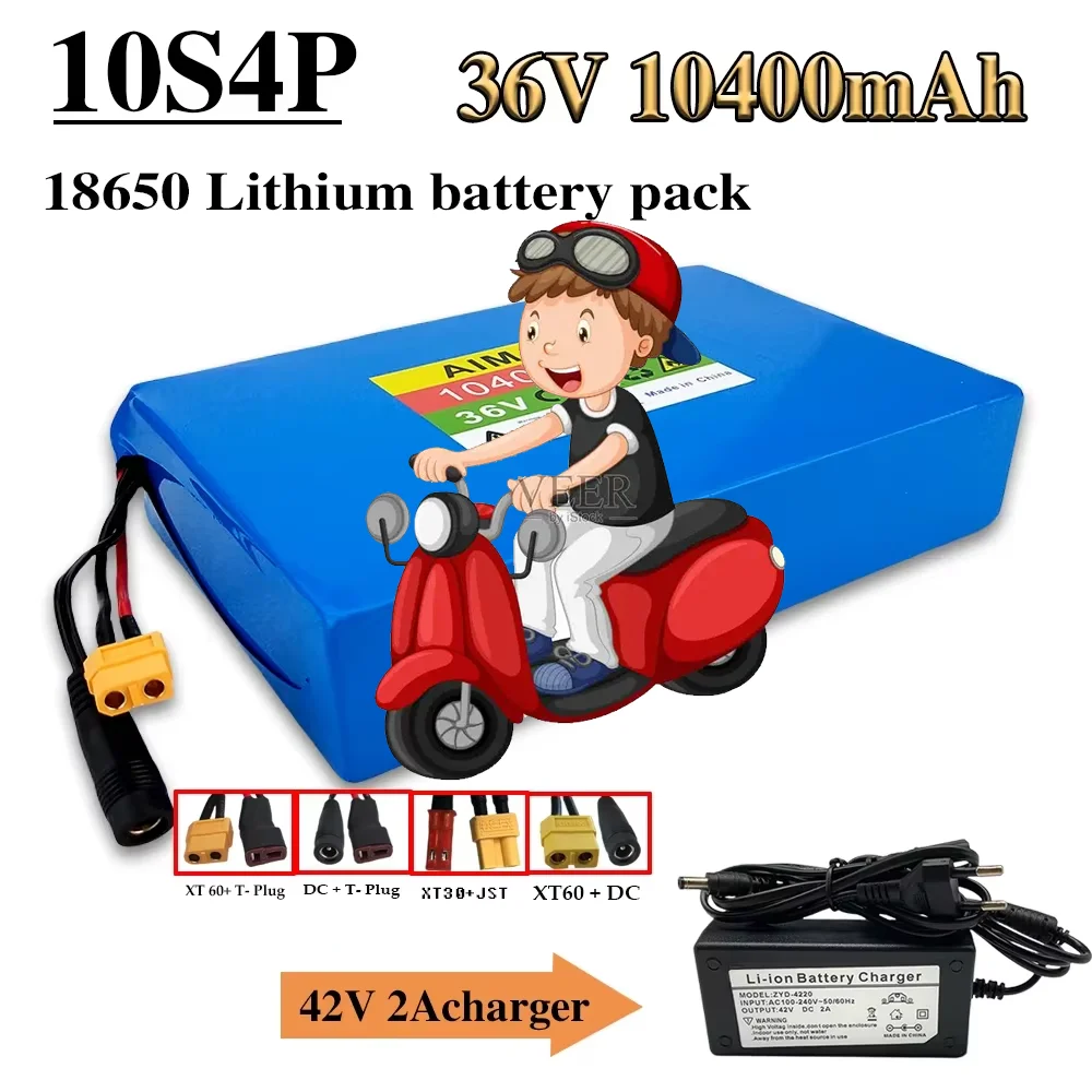 

Литий-ионный аккумулятор 36В 10400мАч 10S4P с встроенной BMS, подходит для велосипедов, автомобилей и электросамокатов