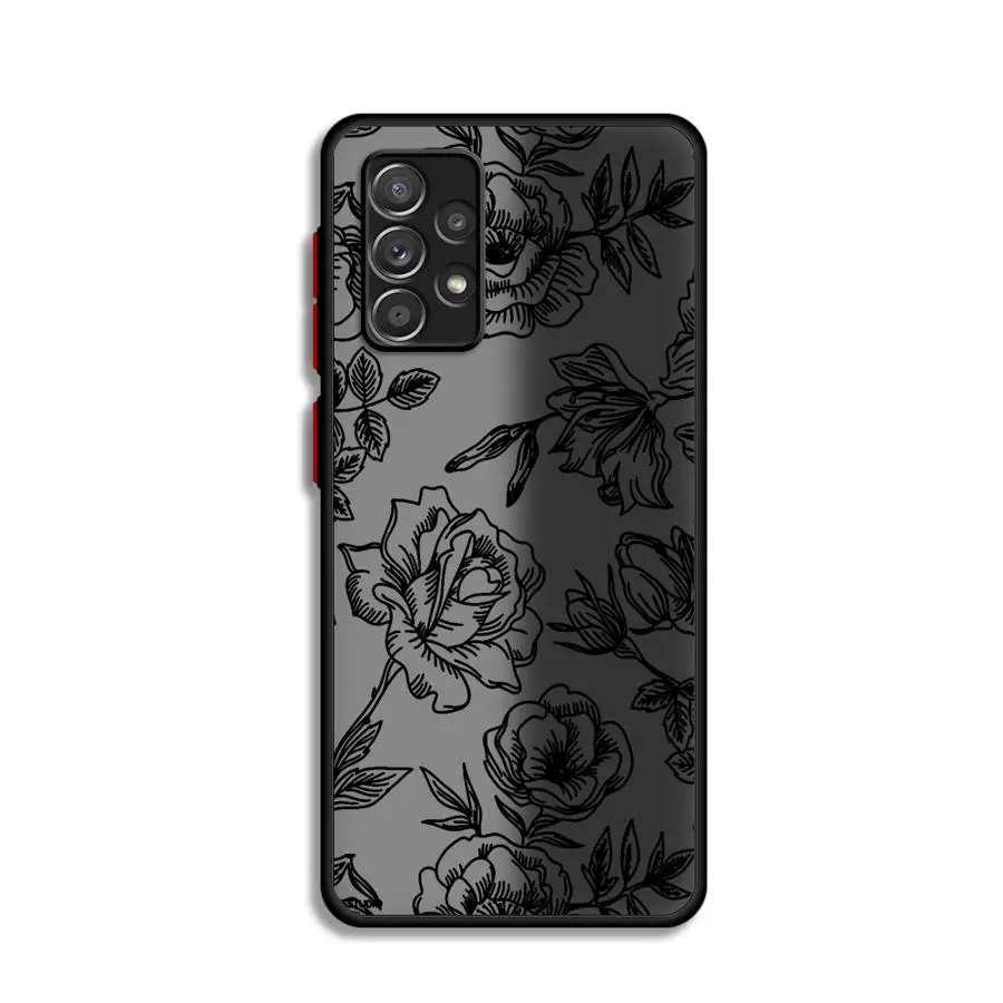 Funda de teléfono Line Flower Art para Samsung Galaxy A24 A72 A22 A14 A73 A23 A13 A32 A53 A54 A34 A52 5G A33 funda de lujo