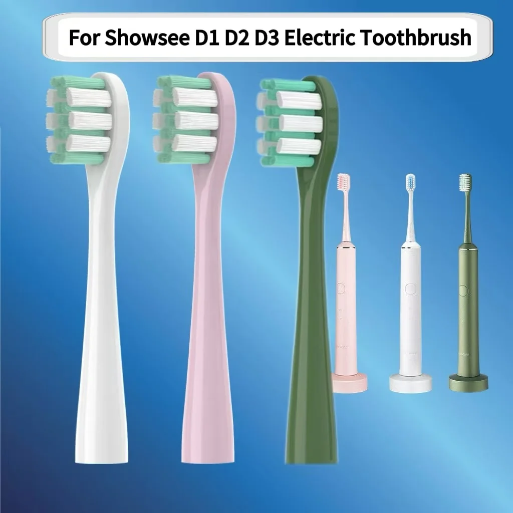 Replacement Toothbrush Heads For ShowSee D1/D2/D3 Electric Toothbrush Soft Bristles Cleaning Replacement Brush Heads，4/8/16pcs